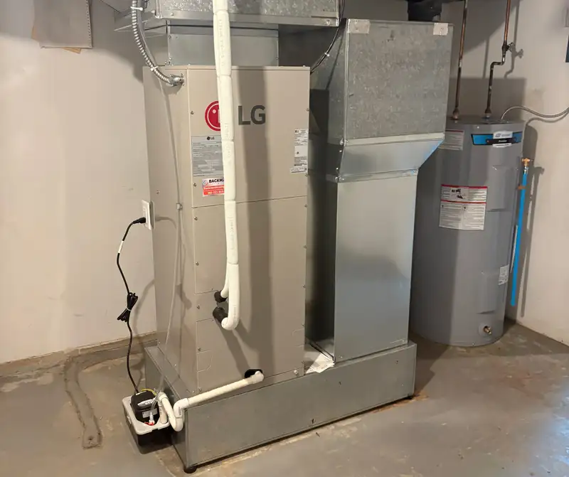 Central ducted heat pump system installed by Backman Heating & Cooling