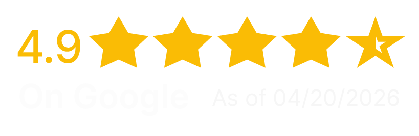Average review rating on Google - 4.9 as of April 20, 2026